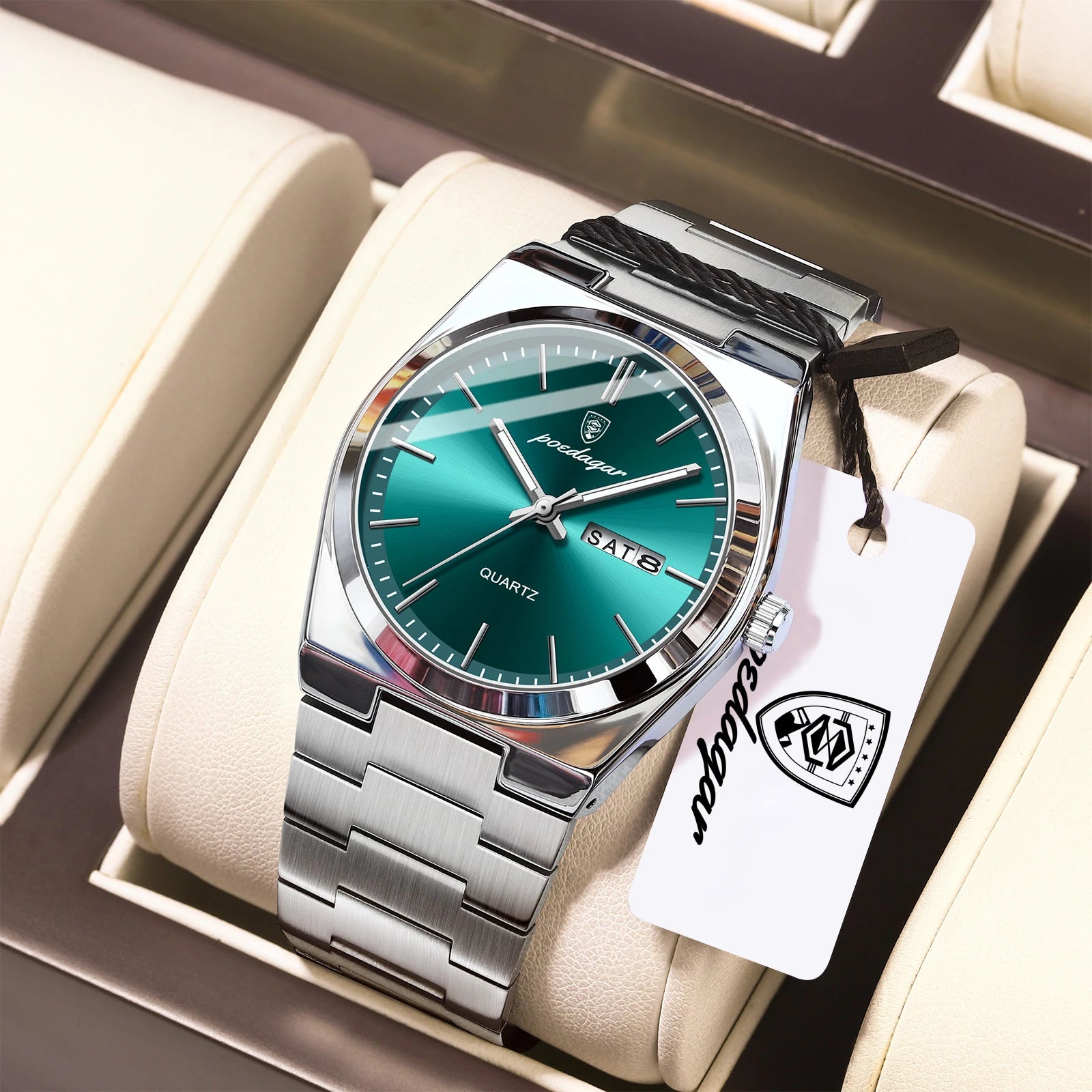 Men’s Stainless Steel Quartz Watch – Luminous & 3Bar Water Resistant