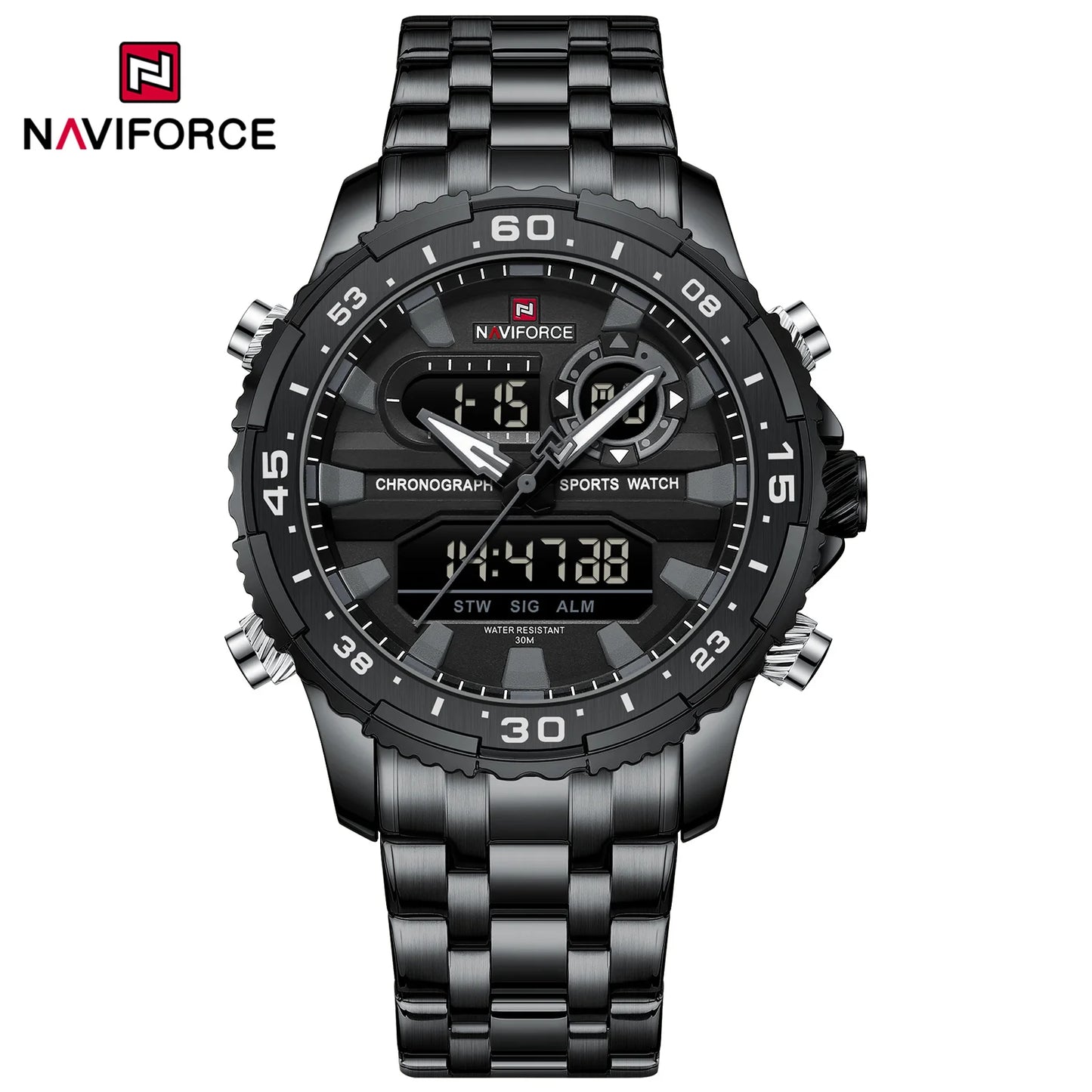 Men’s Analog-Digital Sports Watch Stainless Steel