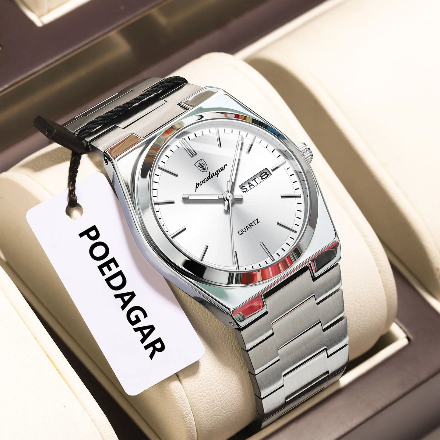 Men's Stainless Steel Quartz Watch With Date & Week