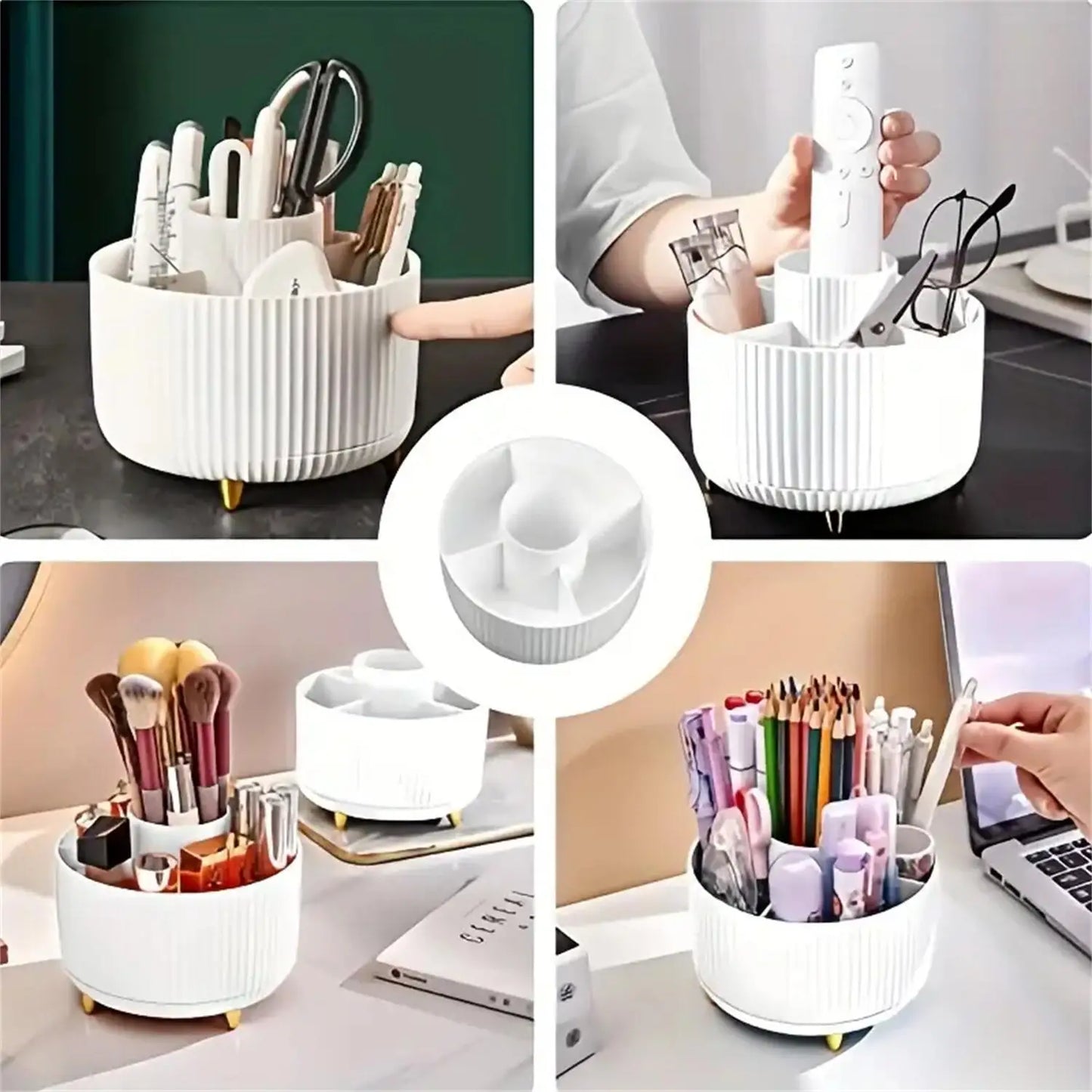 360° Rotating Makeup Organizer Plastic Cosmetic Holder