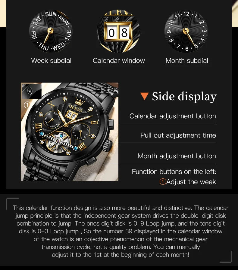 Men’s Automatic Tourbillon Luxury Mechanical Watch