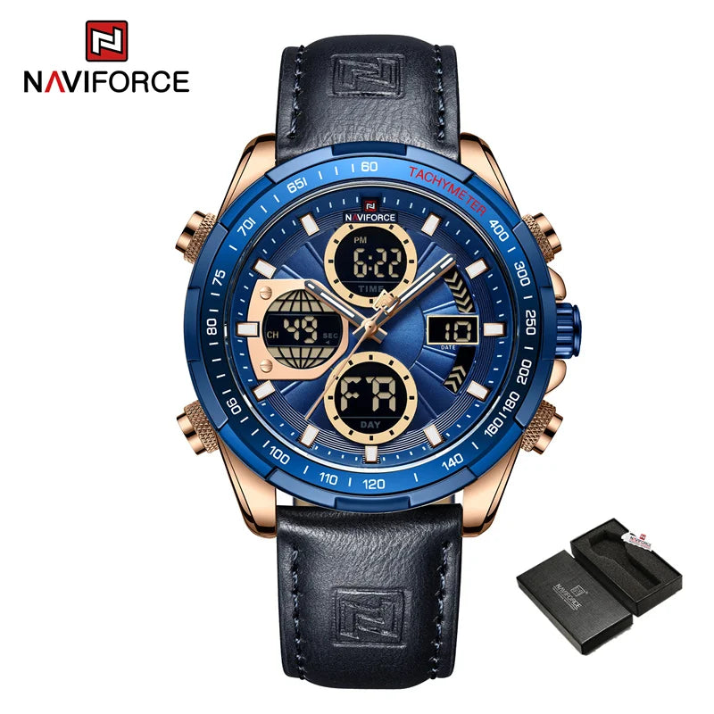 Men’s Military Sport Quartz Watch With Leather Band
