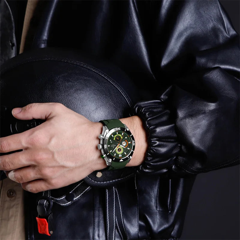 Men’s Sport Quartz Watch With Chronograph & Date