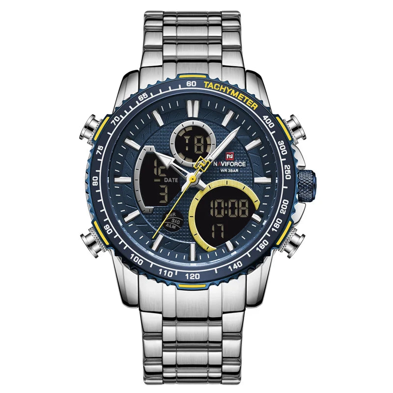 Men’s Analog-Digital Chronograph Watch Stainless Steel