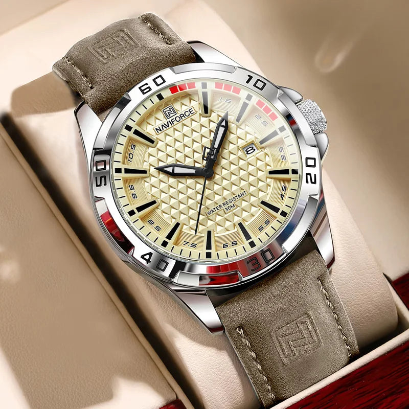Men’s Quartz Sport Watch With PU Leather Strap
