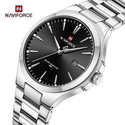 Men's Stainless Steel Quartz Watch With Date Display