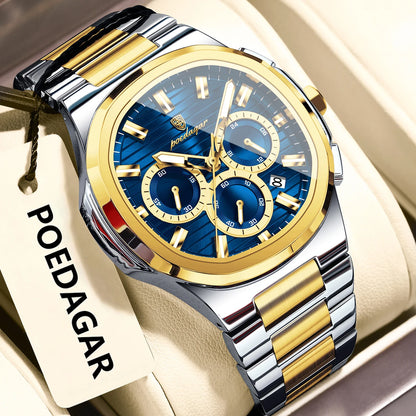 Men’s Stainless Steel Chronograph Watch With Date