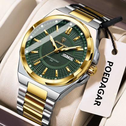 Men’s Stainless Steel Quartz Watch – Luminous & 3Bar