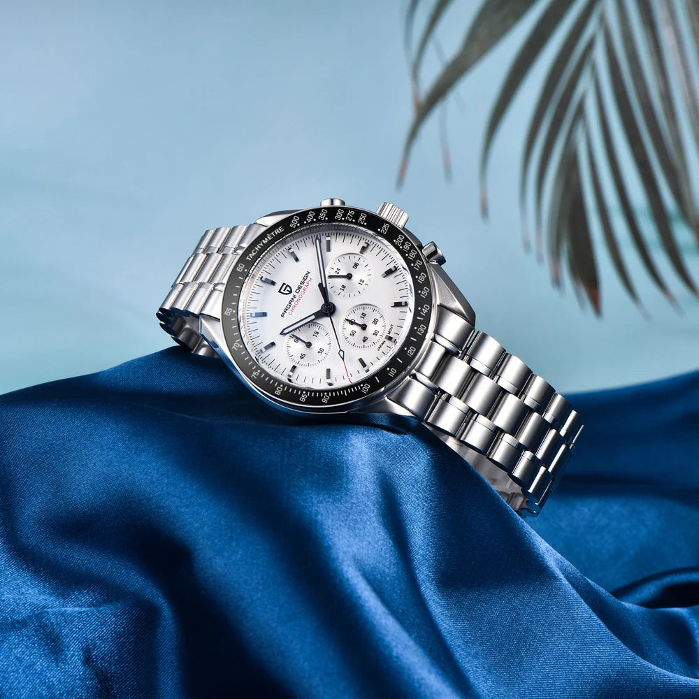 Men's Quartz Chronograph Watch Sapphire 100M Waterproof