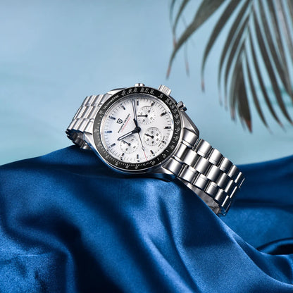 Men's Quartz Chronograph Watch Sapphire 100M Waterproof