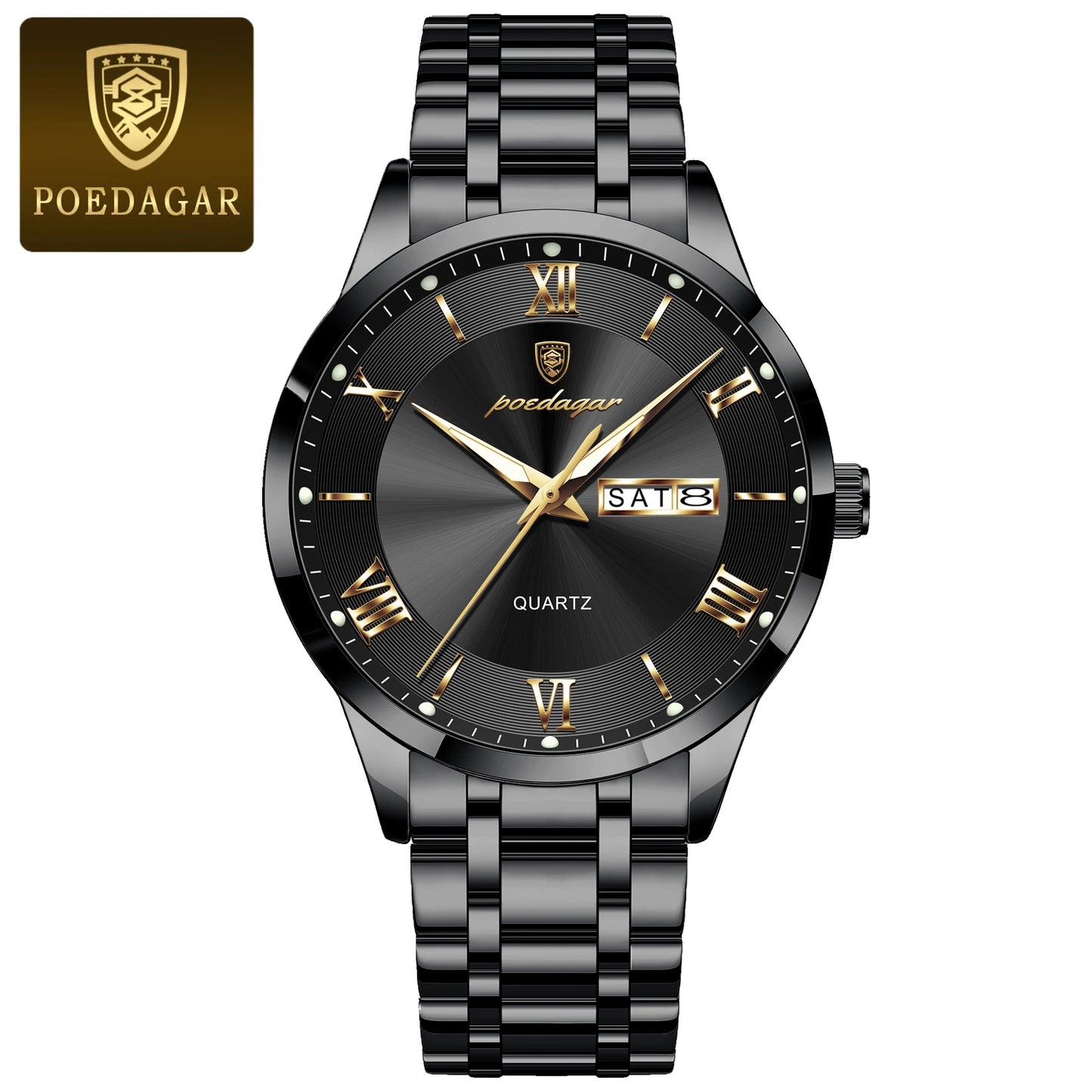 Men’s Stainless Steel Quartz Watch With Date Display