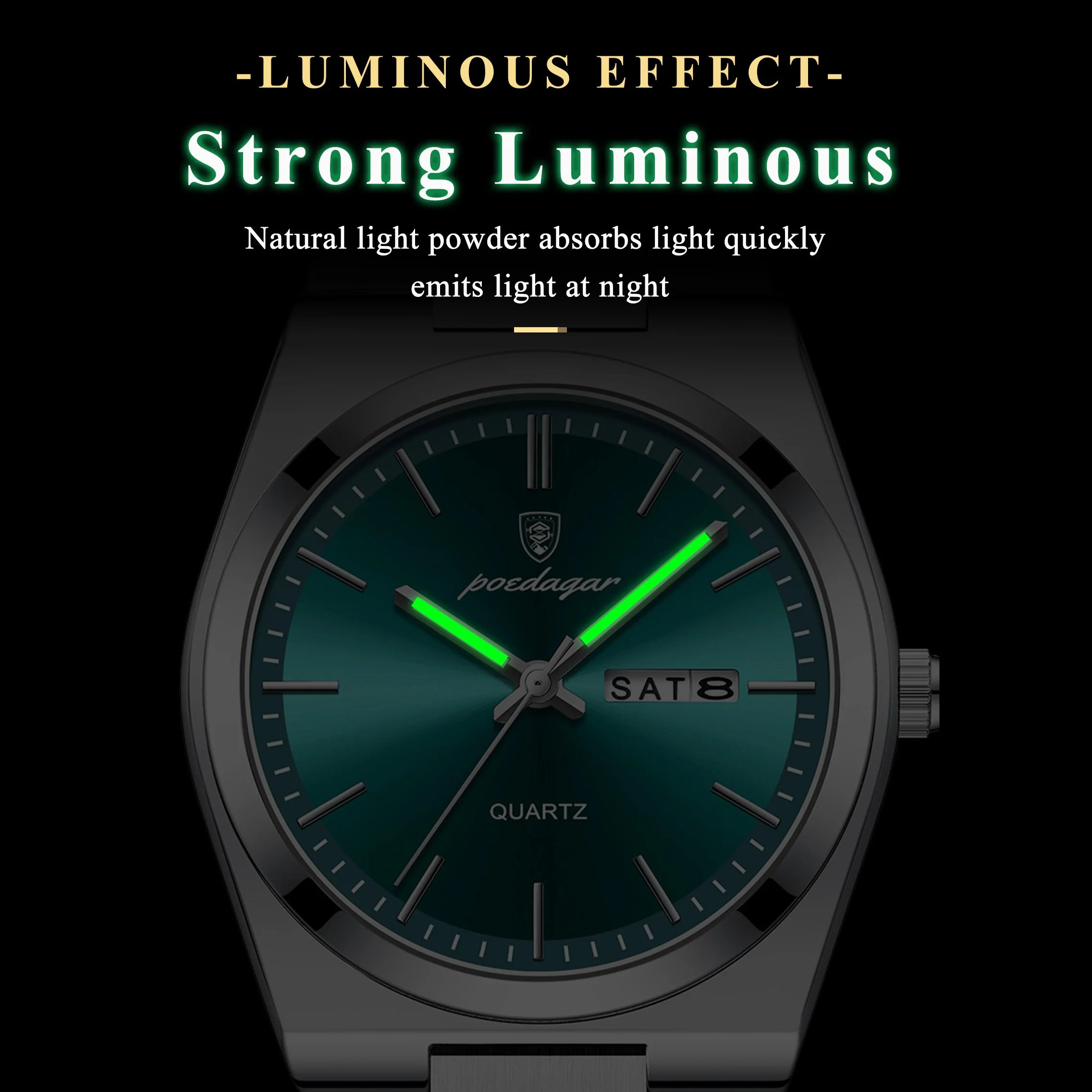 Men’s Stainless Steel Quartz Watch – Luminous & 3Bar Water Resistant