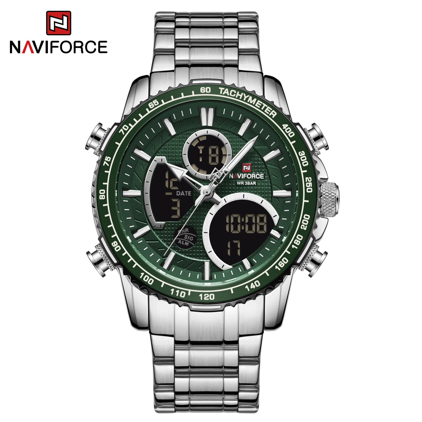 Men’s Analog-Digital Chronograph Watch Stainless Steel
