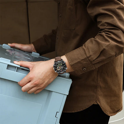 Men’s Digital Military Watch With Leather Strap