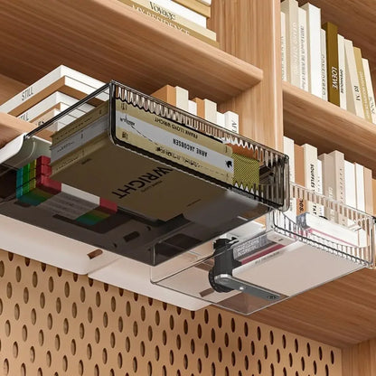 Under-Desk Hidden Drawer Storage Box Self-Adhesive PET