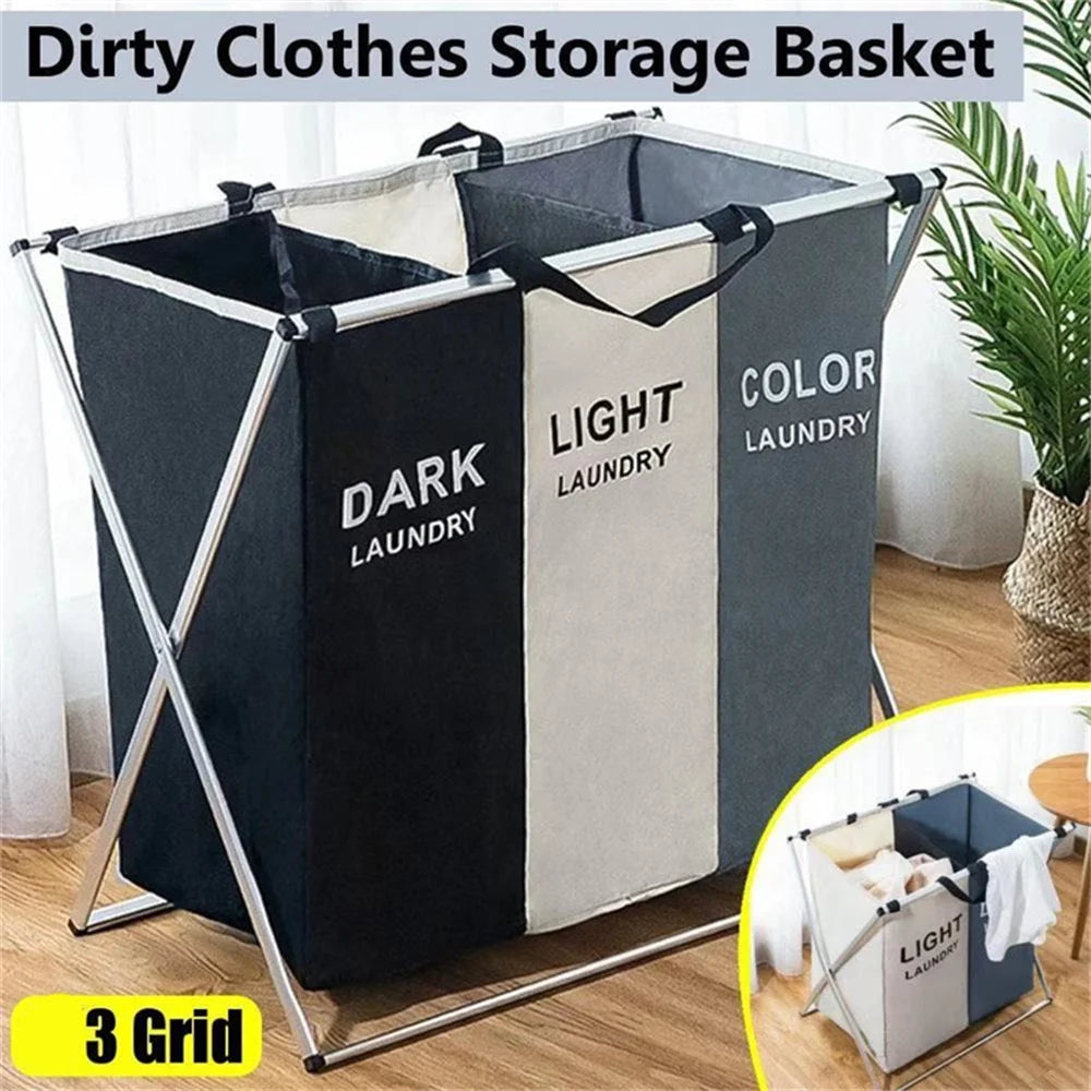 Foldable Laundry Hamper Organizer With 1–3 Grids