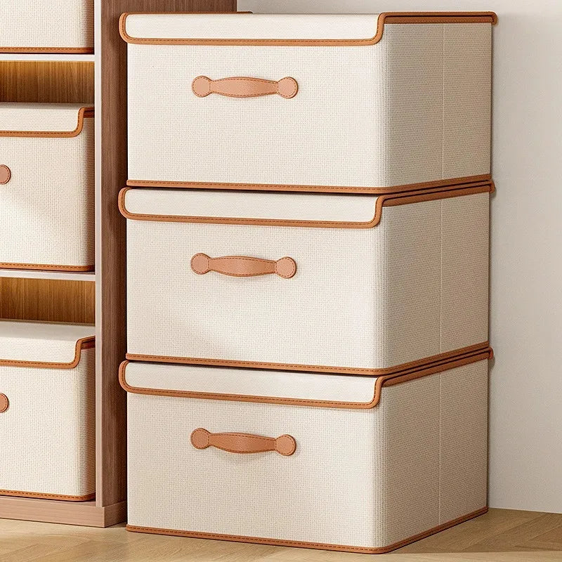 Foldable Clothes Storage Box With Lid For Wardrobes