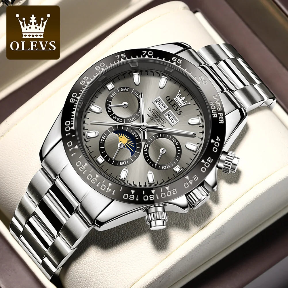 Men's Automatic Mechanical Watch Chronograph Luminous