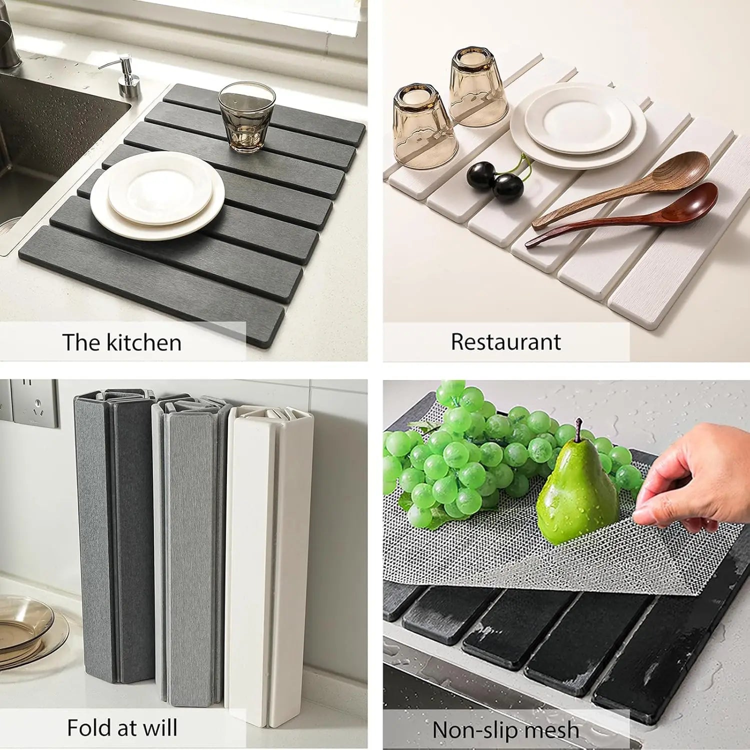 Stone Dish Drying Mat for Kitchen Counter – Quick-Dry