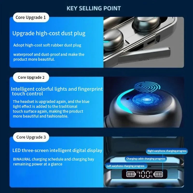 F9 Wireless Bluetooth Earbuds With LED Display