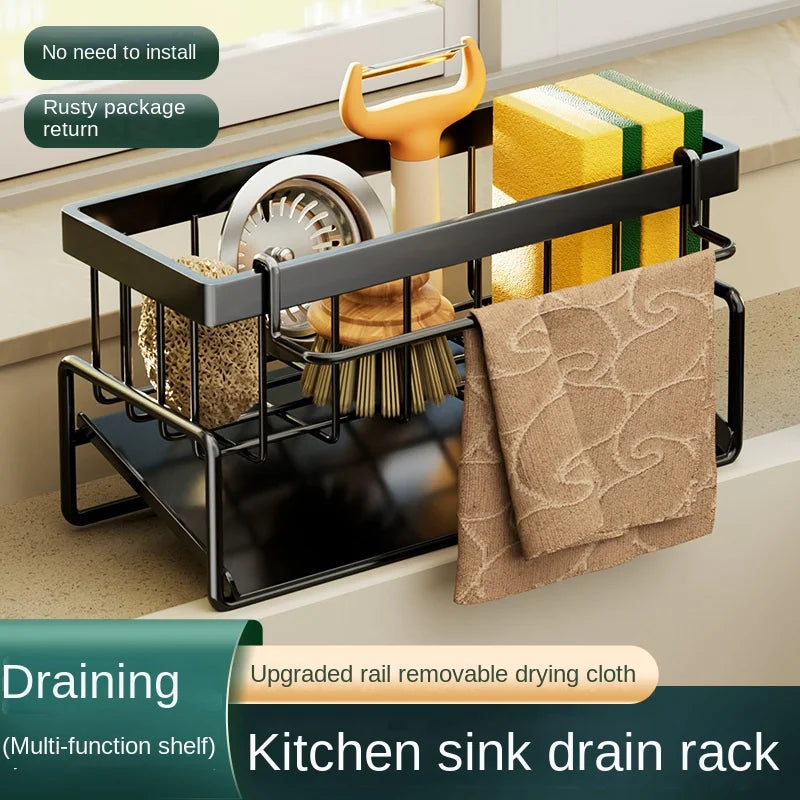 Stainless Steel Sink Caddy Rack for Sponges and Cloths