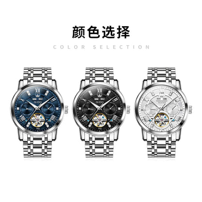 Men’s Skeleton Automatic Watch Perpetual Calendar