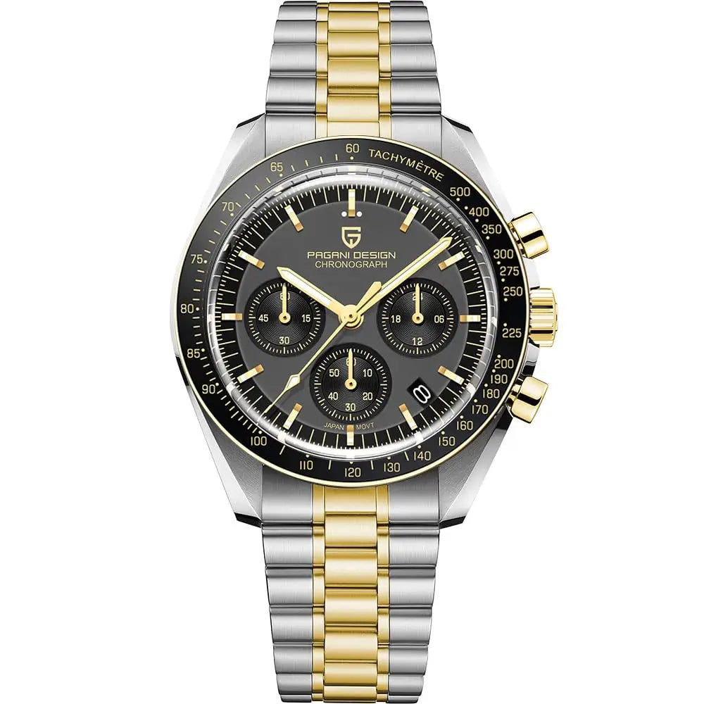 Men's Moon Chronograph Watch Quartz With Sapphire Glass
