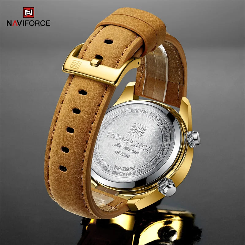 Men’s Analog Digital Chronograph Watch Leather Strap