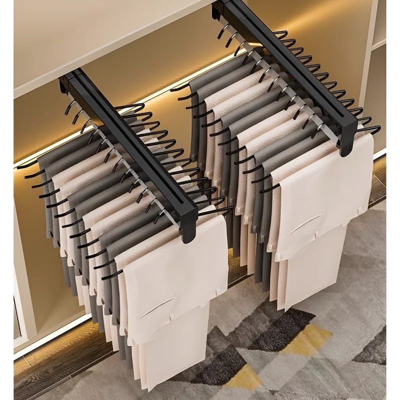 Adjustable Pull-Out Wardrobe Clothes Rail For Trousers