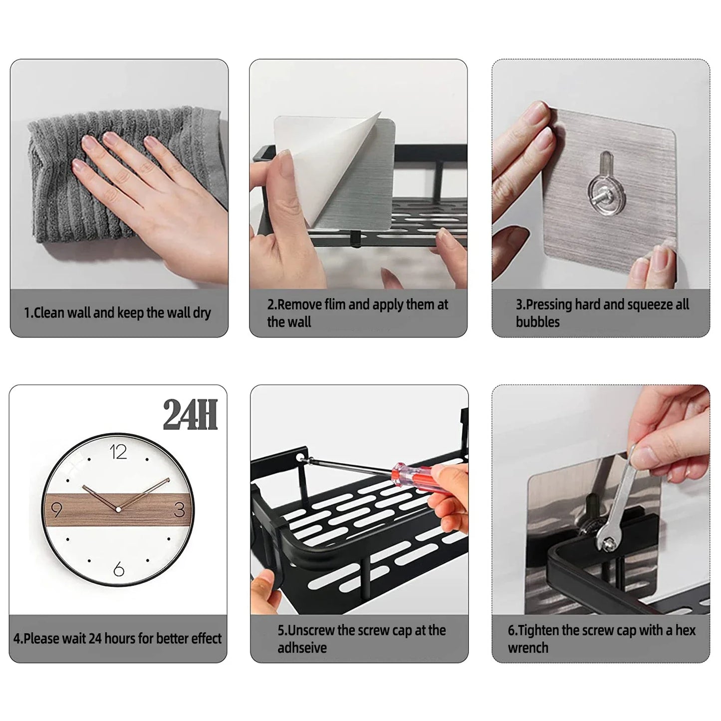 Metal Corner Bathroom Shelf – No-Drill Wall Organizer