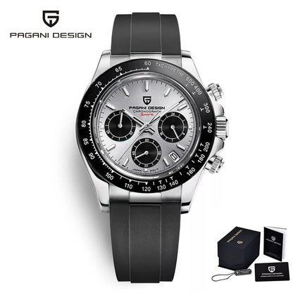 Men’s Sapphire Chronograph Watch With Rubber Strap