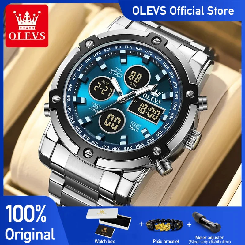 Men's Analog-Digital Watch Waterproof With Alarm