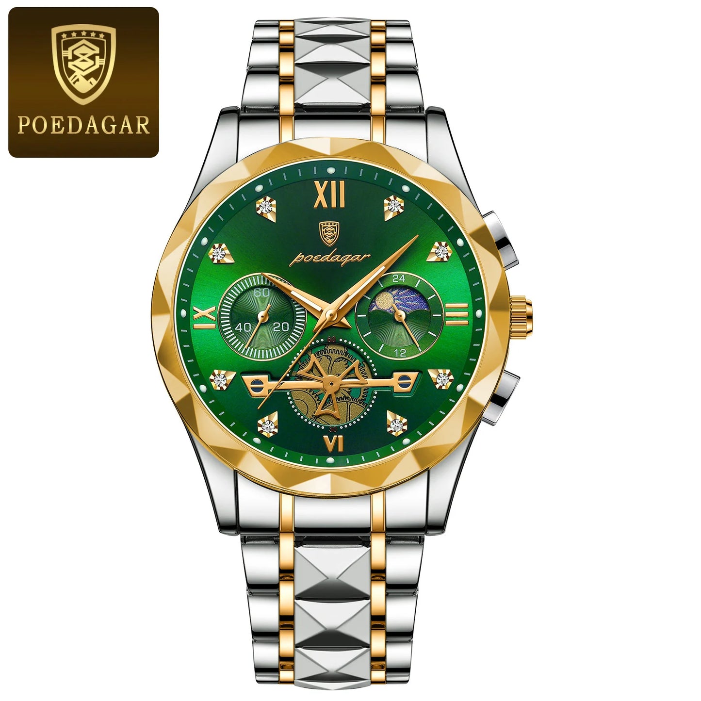 Men’s Stainless Steel Chronograph Watch – Luminous & Waterproof