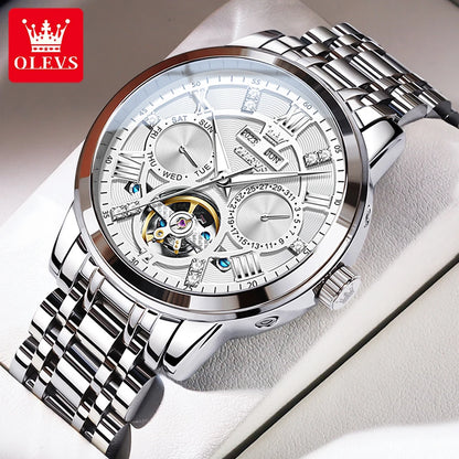 Men’s Skeleton Automatic Watch Perpetual Calendar