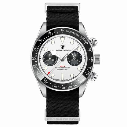 Men’s Panda Dial Quartz Chronograph Watch Sapphire