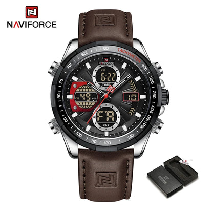 Men’s Military Sport Quartz Watch With Leather Band