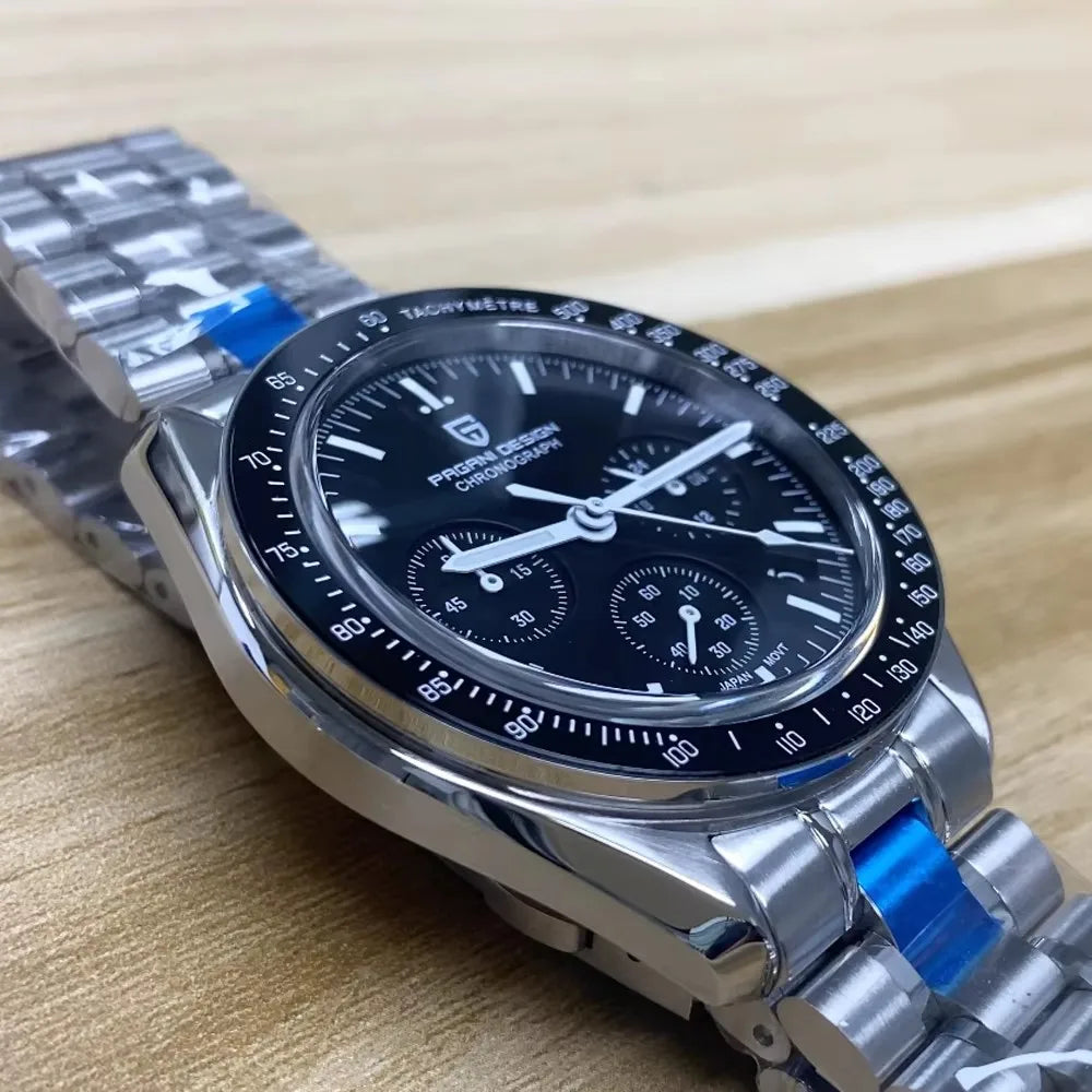 Men's Moon Chronograph Watch Quartz With Sapphire Glass