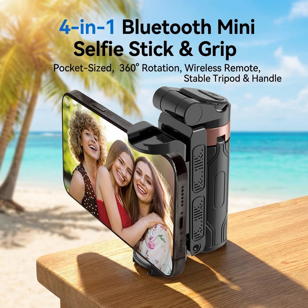 Mini Bluetooth Selfie Stick – Portable Phone Tripod