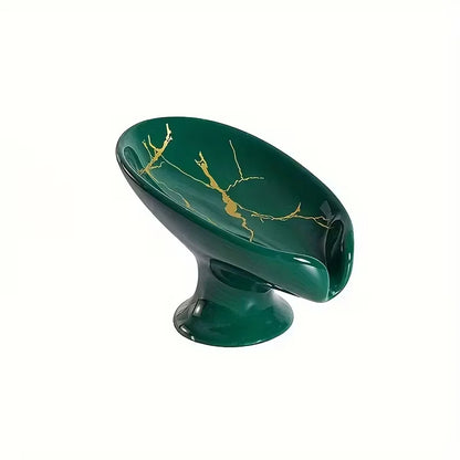 Ceramic Leaf Soap Dish With Self-Draining Design