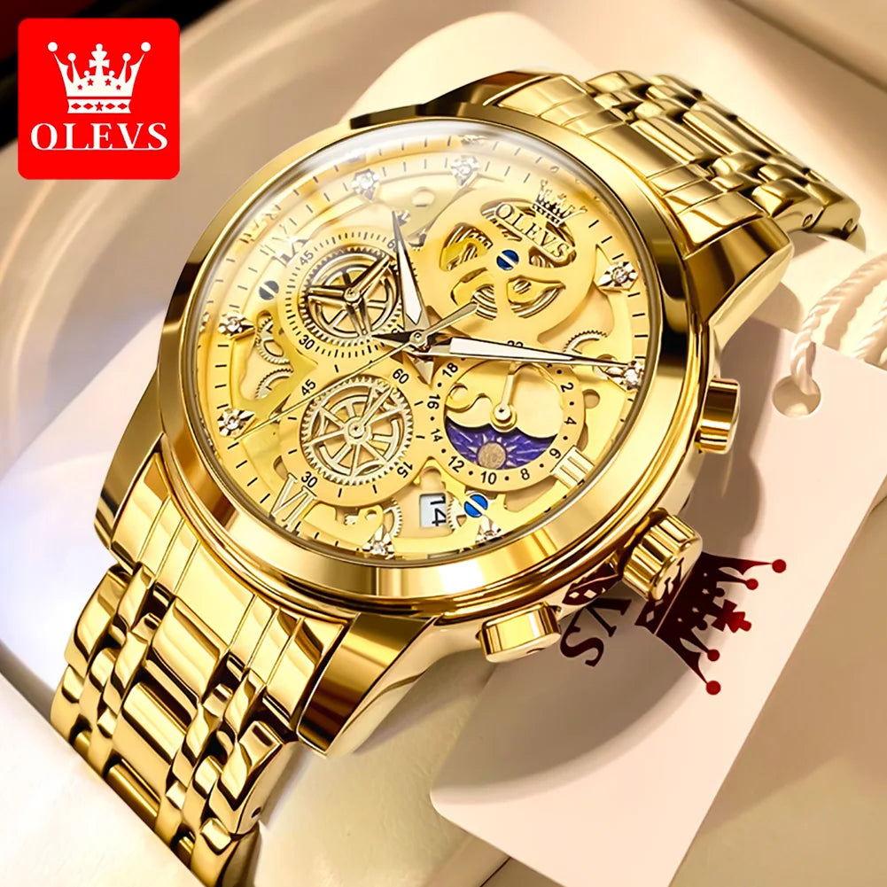 Men's Skeleton Quartz Watch – Waterproof, Luminous Dial
