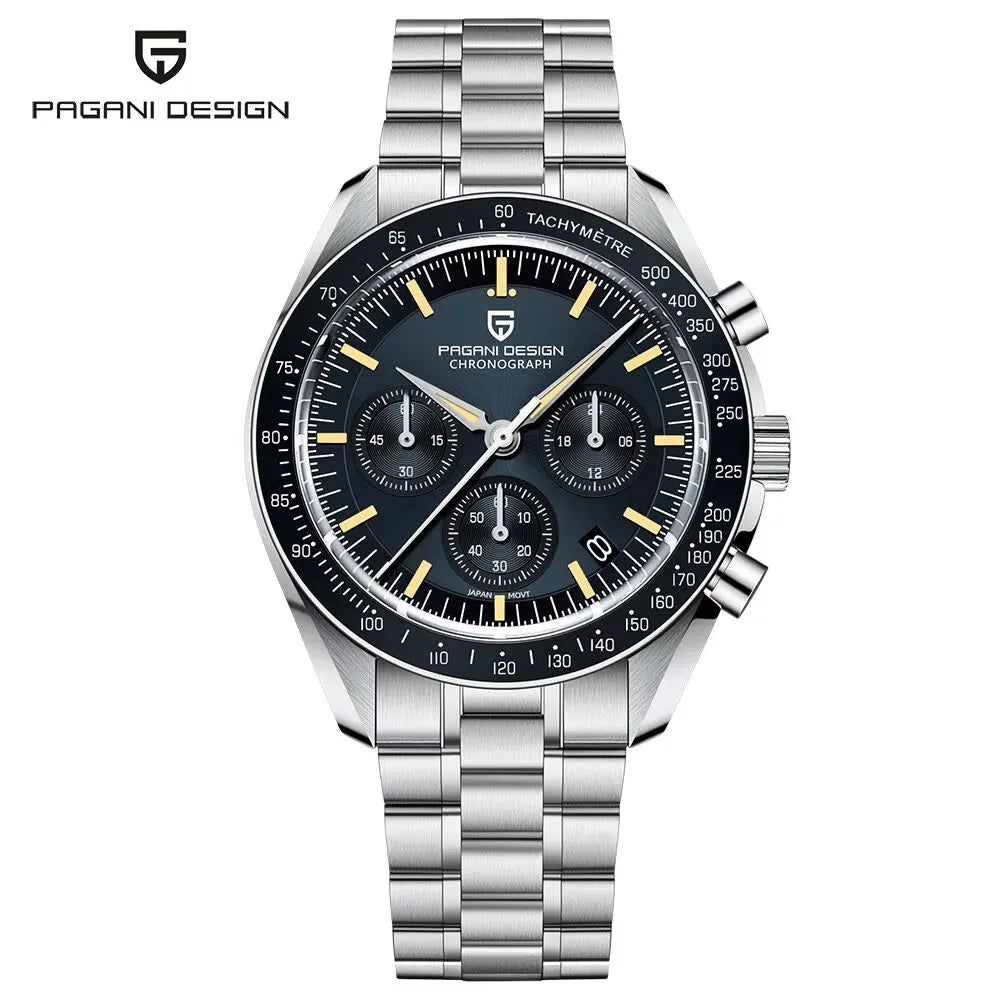 Men's Moon Chronograph Watch Quartz With Sapphire Glass