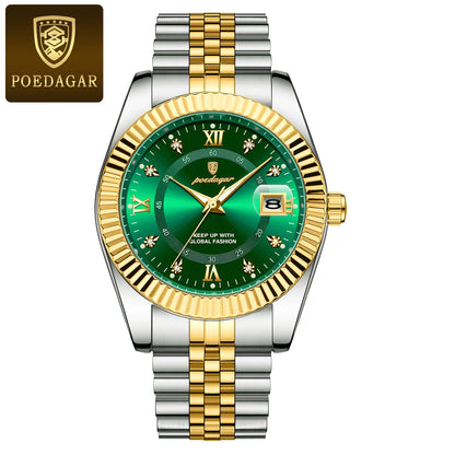 Men's Stainless Steel Quartz Watch – Luminous, 3Bar