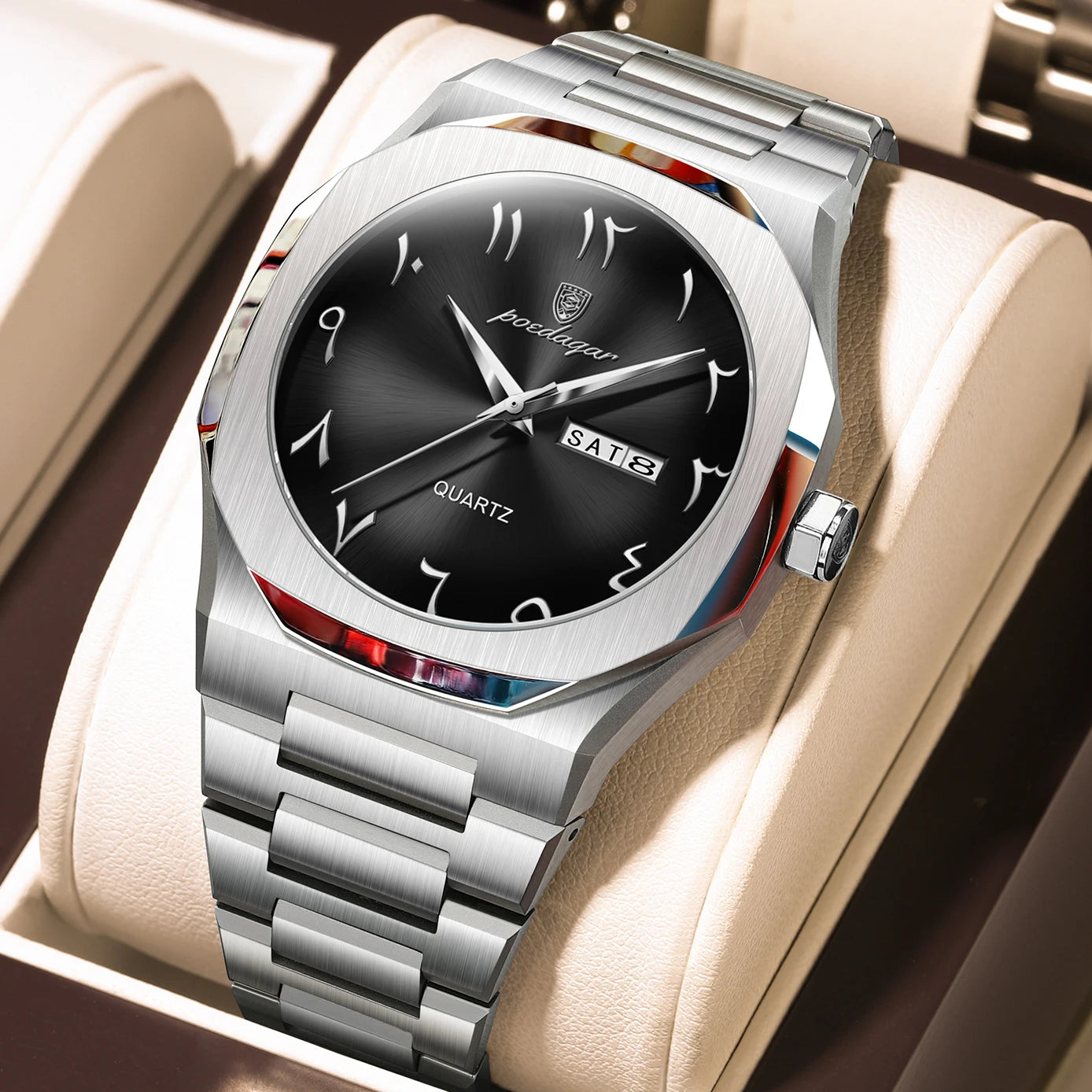 Men's Military Quartz Watch Stainless Steel Waterproof