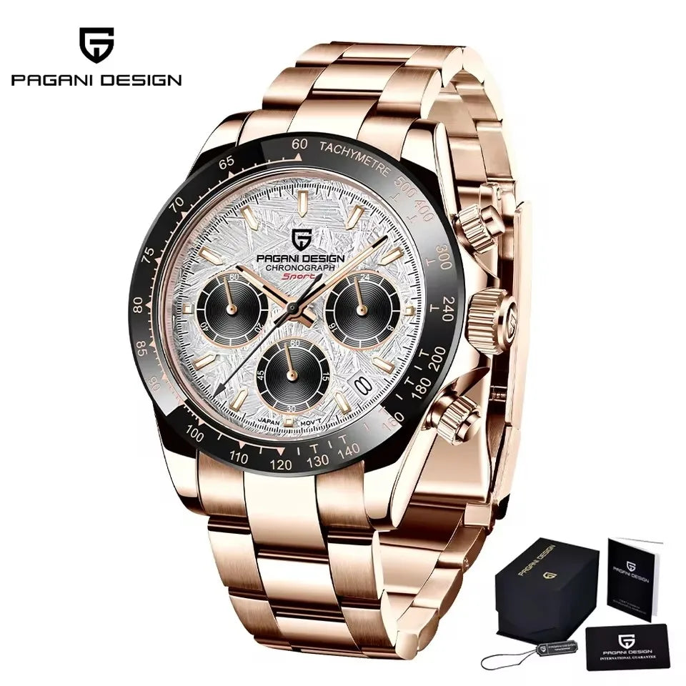 Men’s Sapphire Chronograph Watch With Rubber Strap