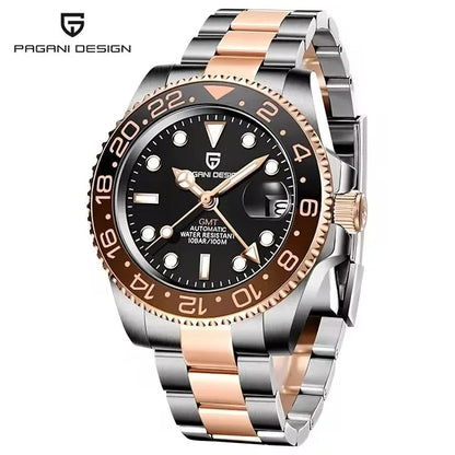 Men's Mechanical GMT Watch Sapphire Crystal 100m