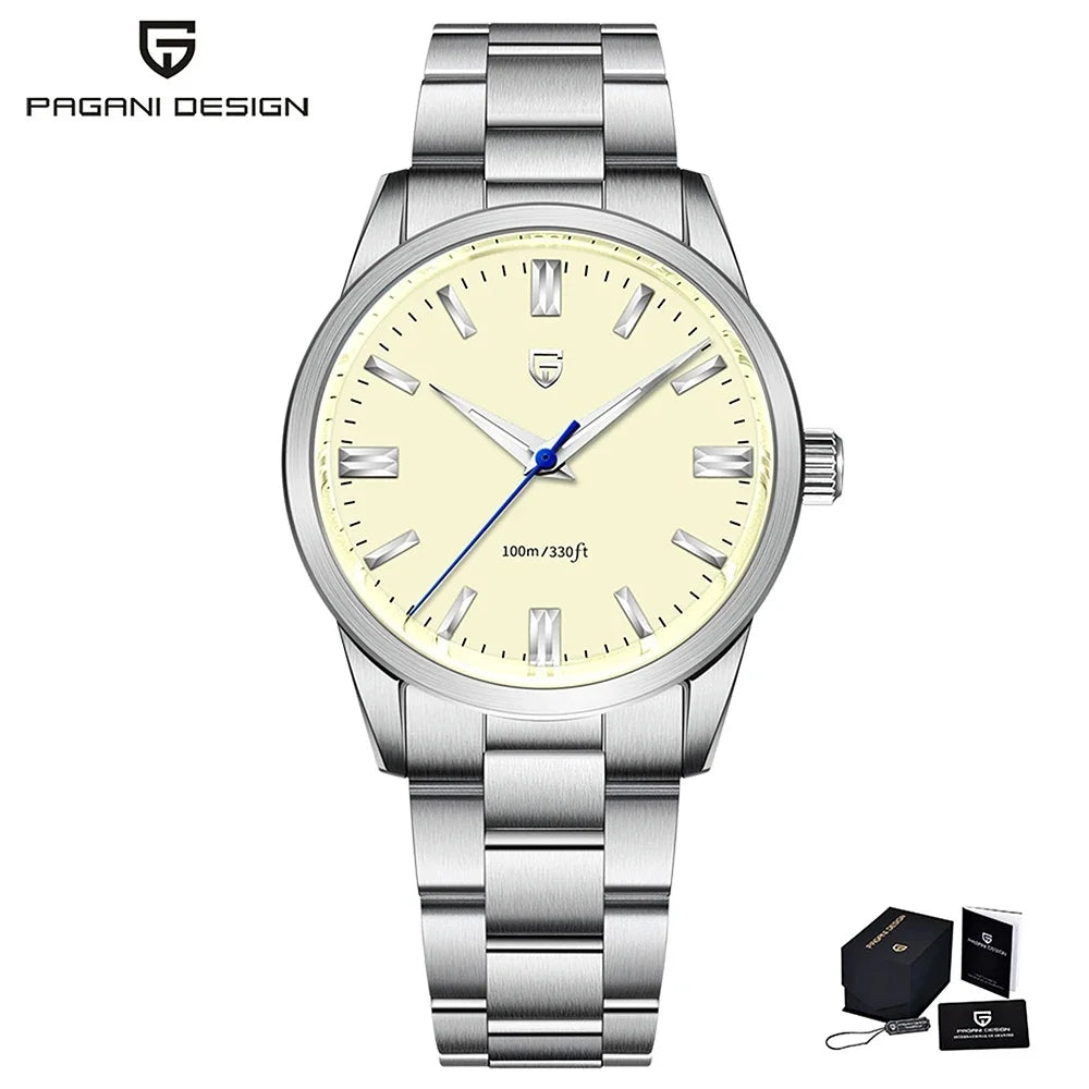 Men’s Sapphire Quartz Watch 38mm Stainless Steel 10ATM