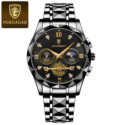 Men’s Stainless Steel Chronograph Watch – Luminous & Waterproof