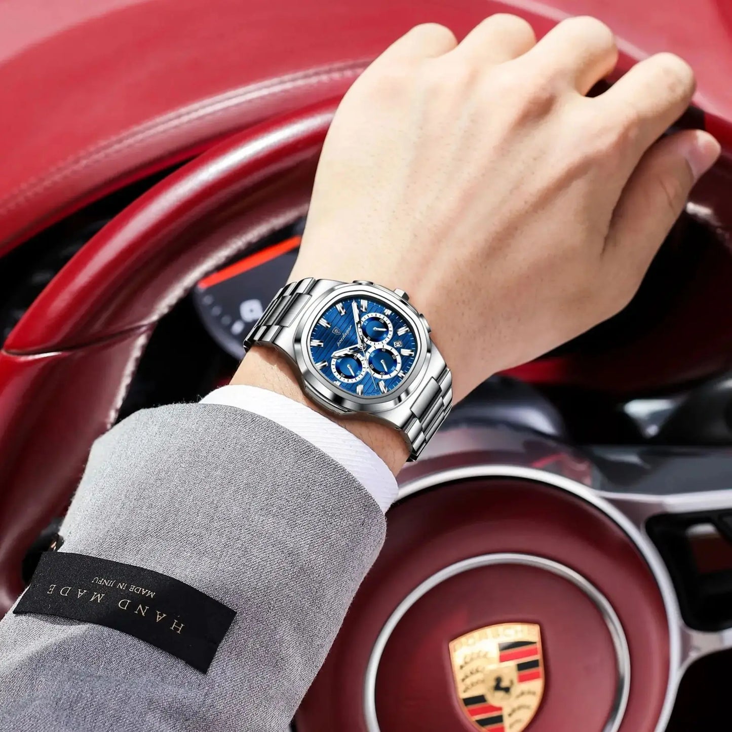 Men’s Stainless Steel Chronograph Watch With Date