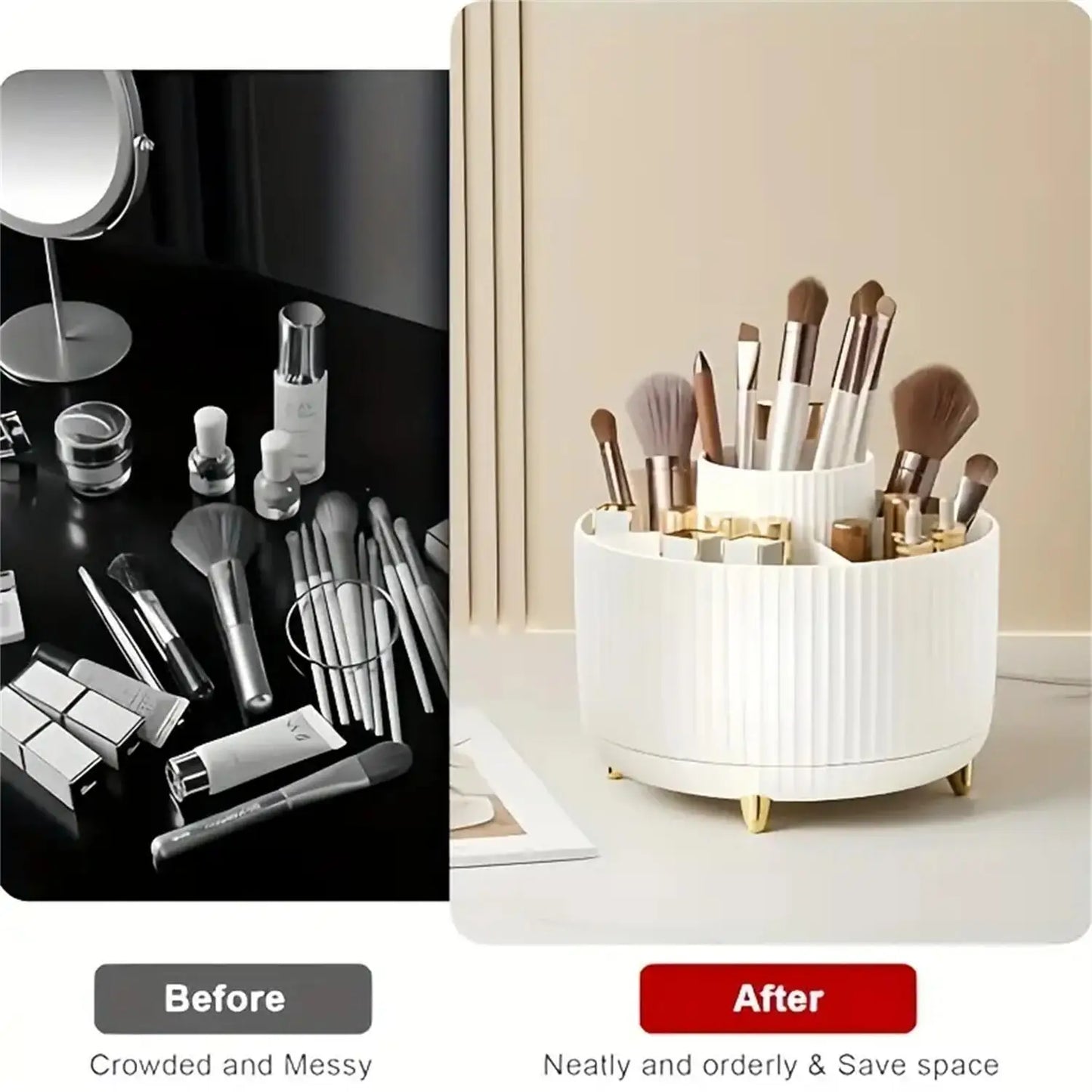 360° Rotating Makeup Organizer Plastic Cosmetic Holder