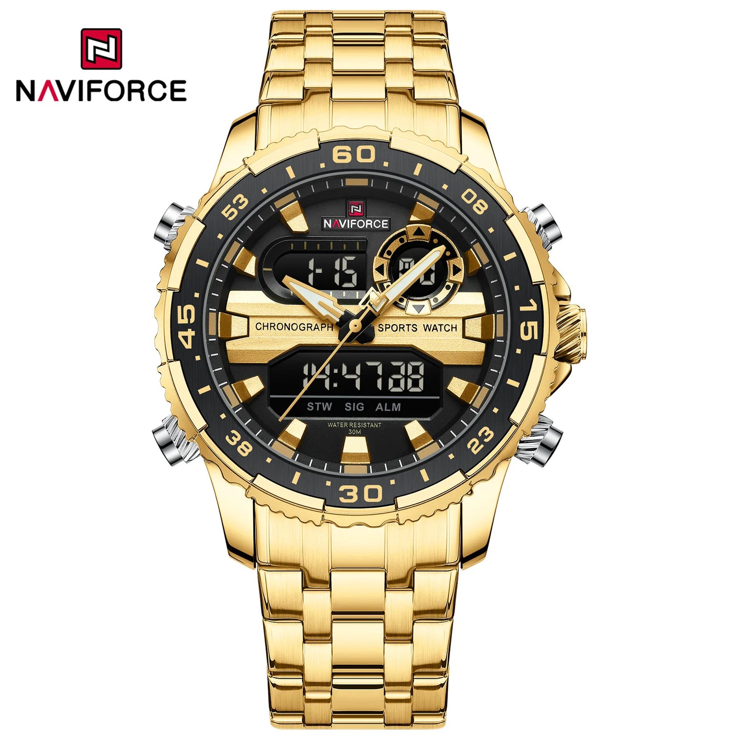 Men’s Analog-Digital Sports Watch Stainless Steel
